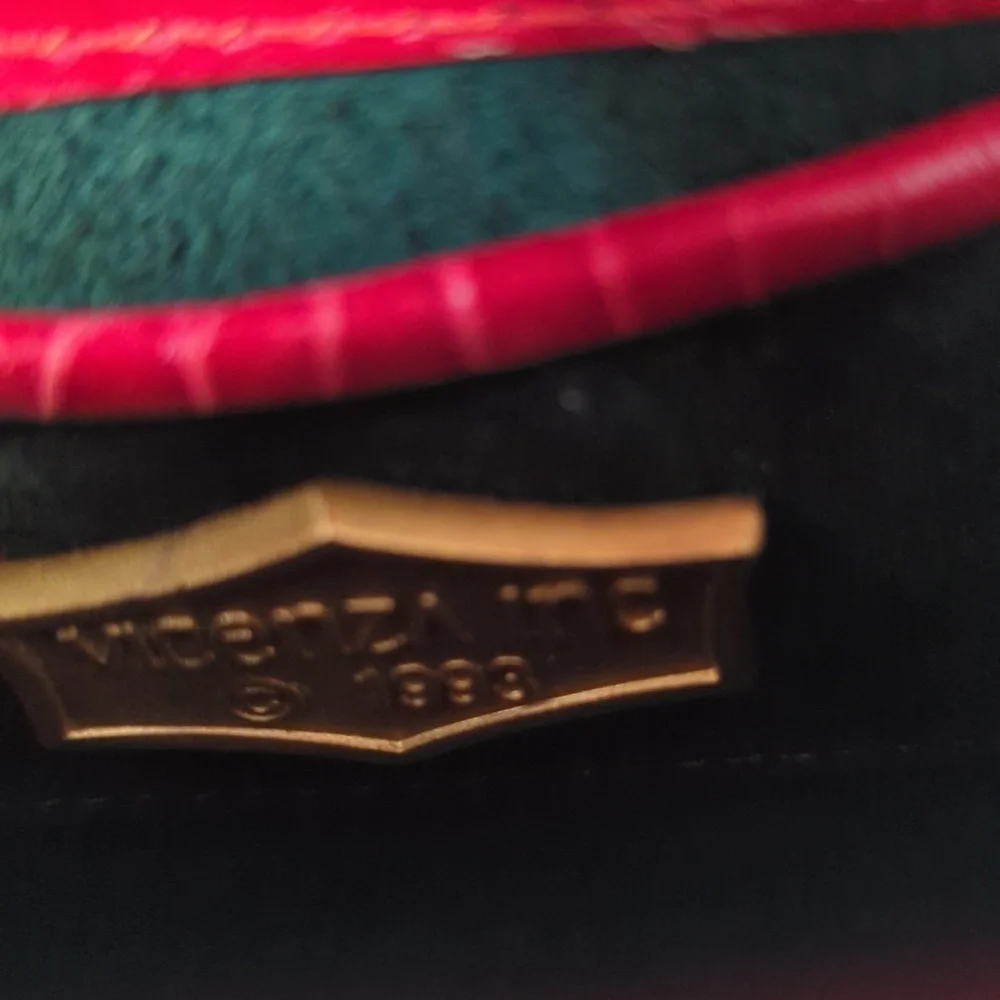 Vintage Vicenza Moon Face Mini Purse Crossbody Red leather retro astrology - Picture 14 of 14